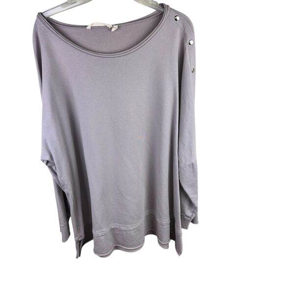 Soft Surroundings Women Size 2X Pullover Tunic Top Buttons Long Sleeve Brown - Picture 1 of 4